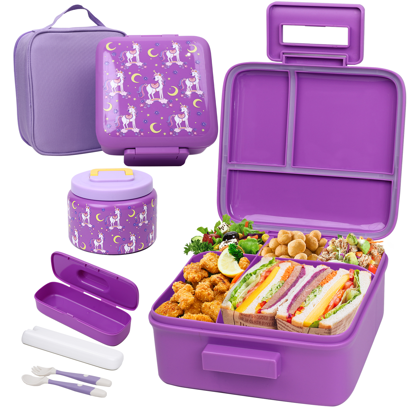 Meal Prep Lunch - Bento Lunch Box for Kids With