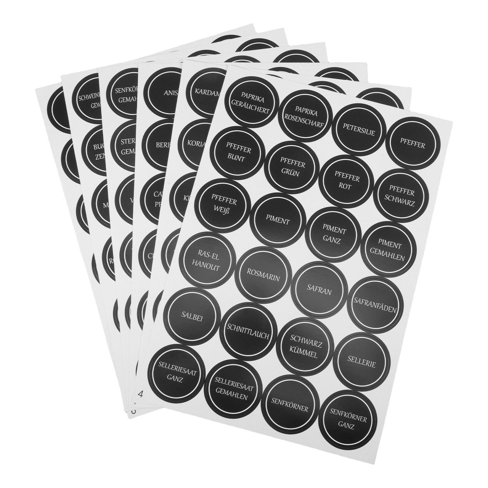 Spice Jar Labels - 6 Sheets Round Spice Jar Labels