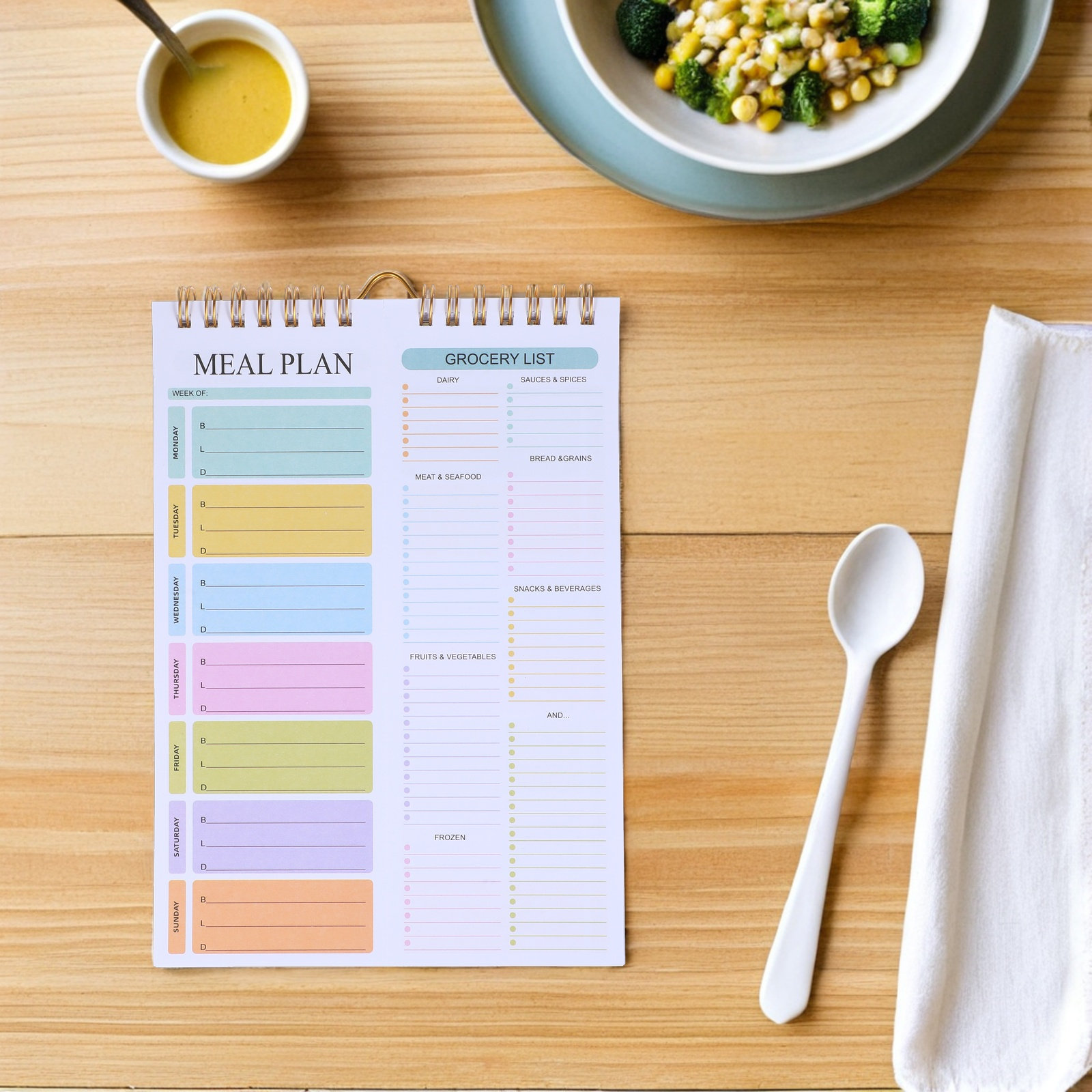 Meal Prep Menu - Meal Planner Notebook Weekly A5 Spiral
