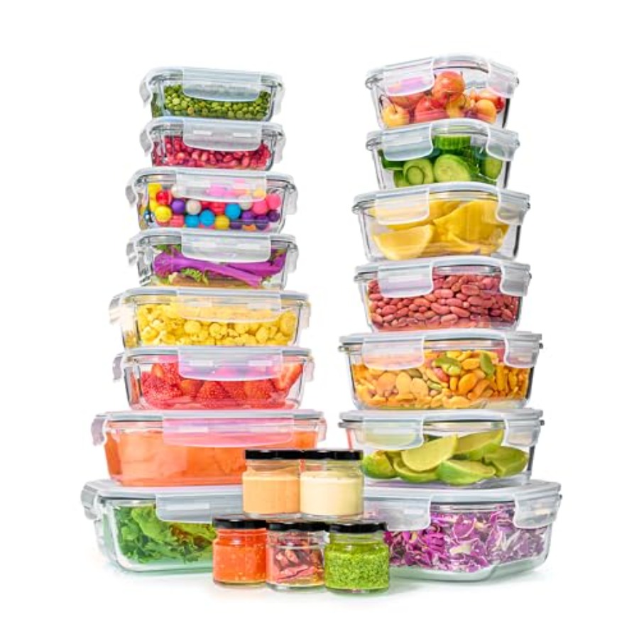 Meal Prep Lunch - 40pc Set Glass Food Storage Containers