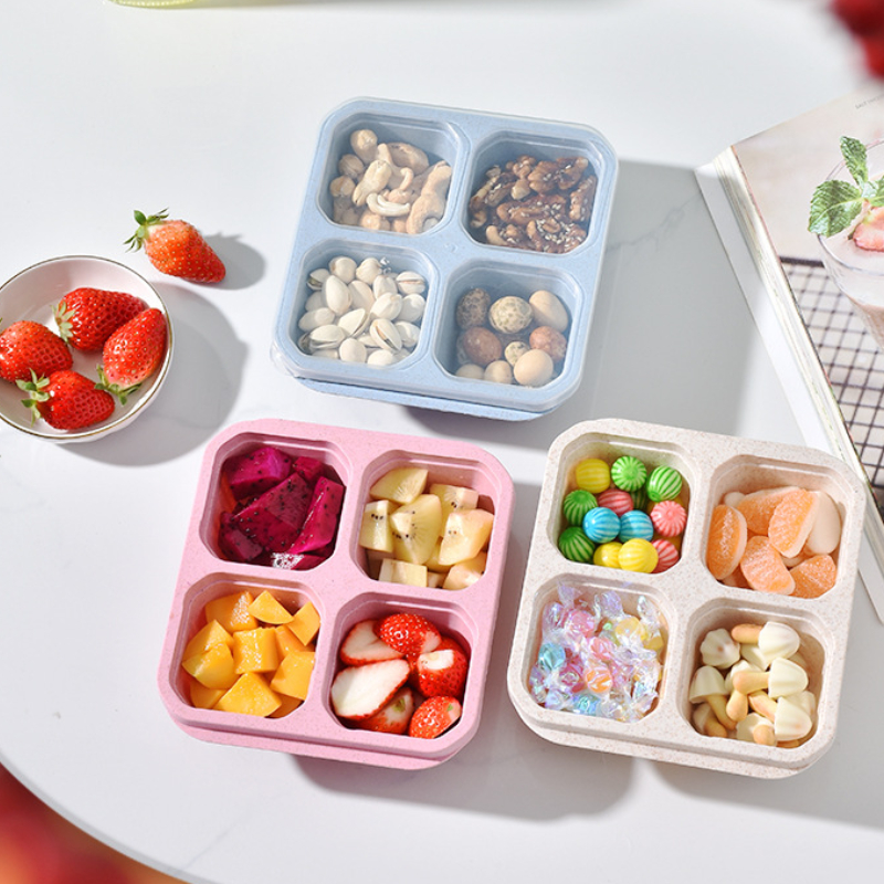 Meal Prep Kitchen - Snack Box with Four Transparent Lids,