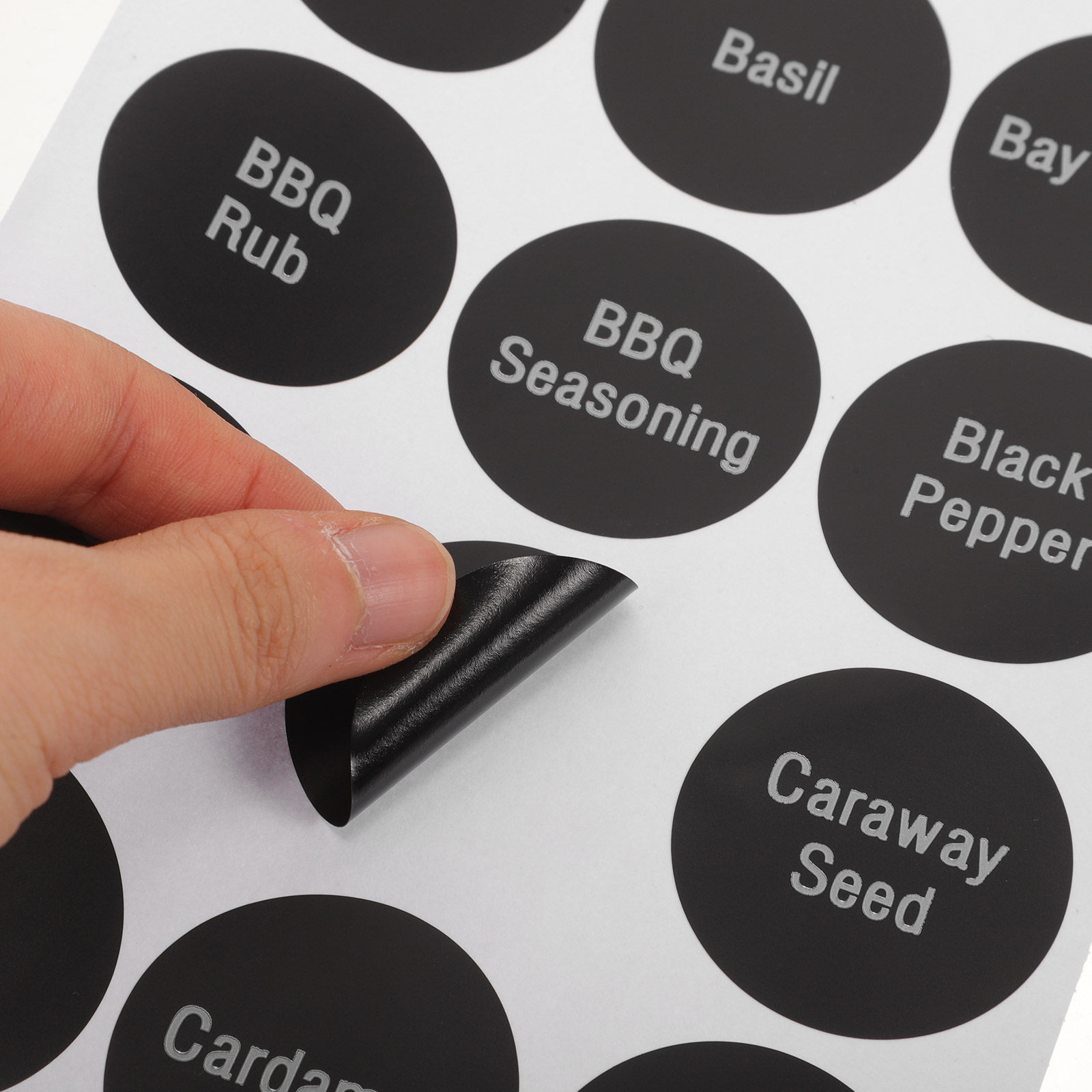 Spice Jar Labels - 8 Sheets Round Preprinted Spice Labels