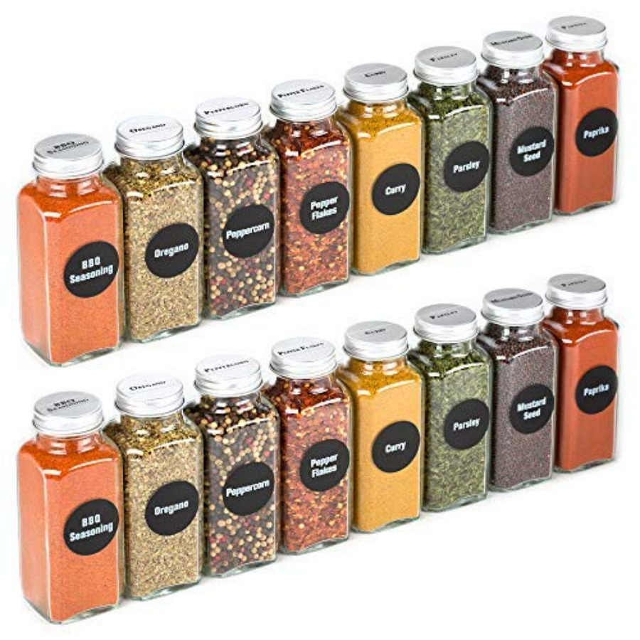 Spice Jar Labels - 8 Extra Large, 8oz, BEST VALUE,