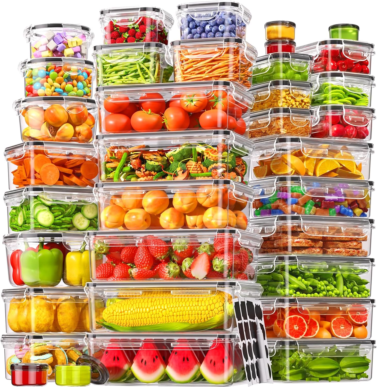 Meal Prep Kitchen - 70 Piece Food Storage Containers with