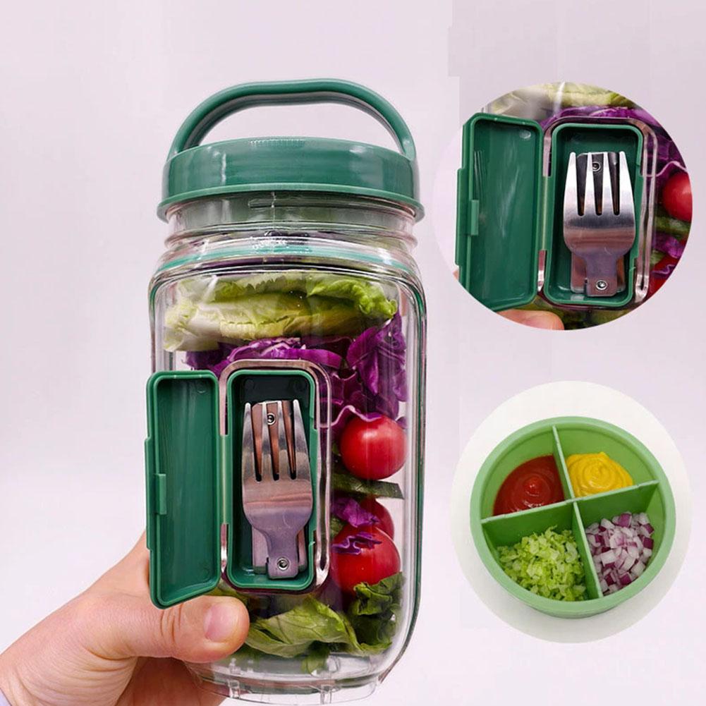Portable Salad Container Jar w – обзор и цена Meal Prep Lunch