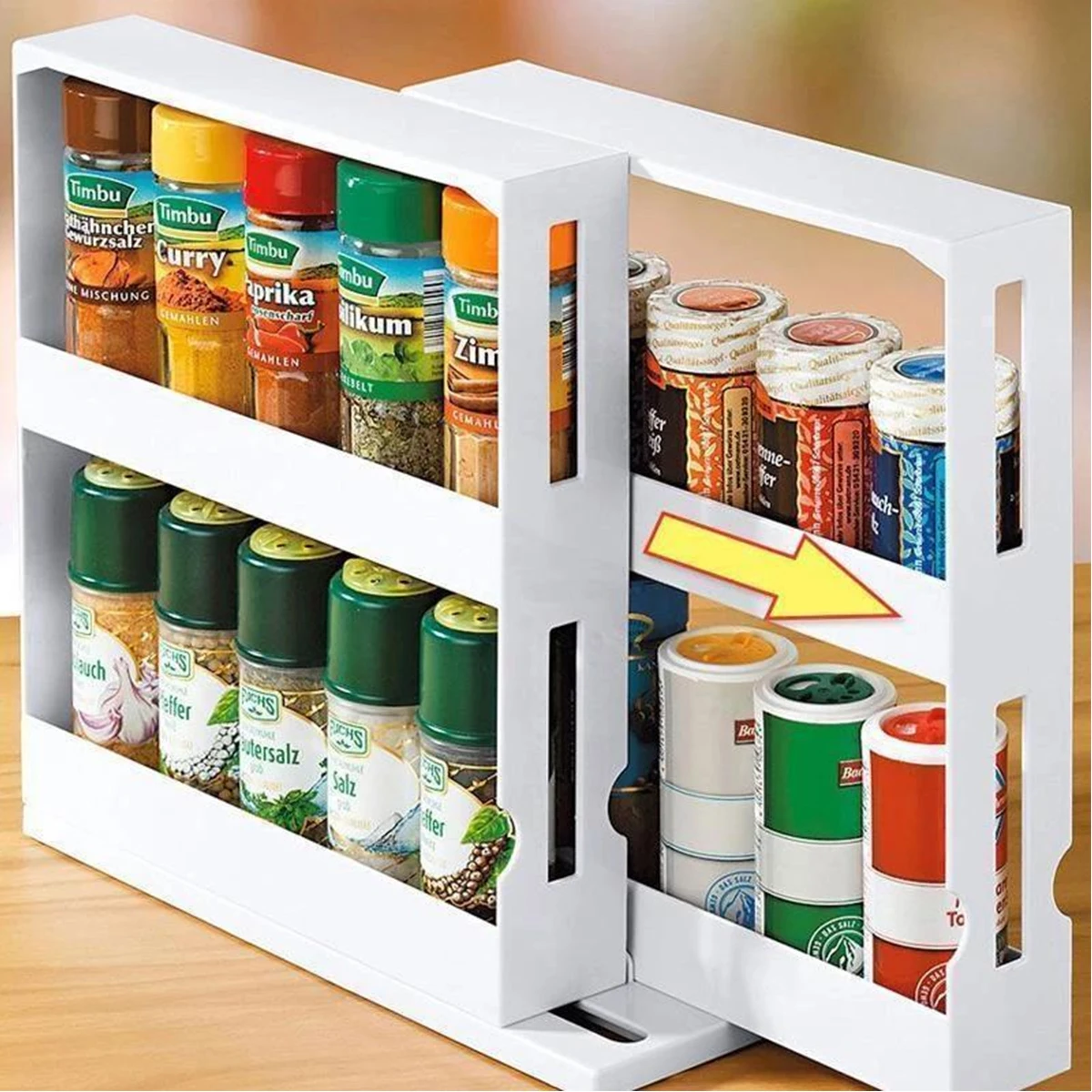 2 Layer Kitchen Storage Slide  – обзор и цена Spice Jar Labels