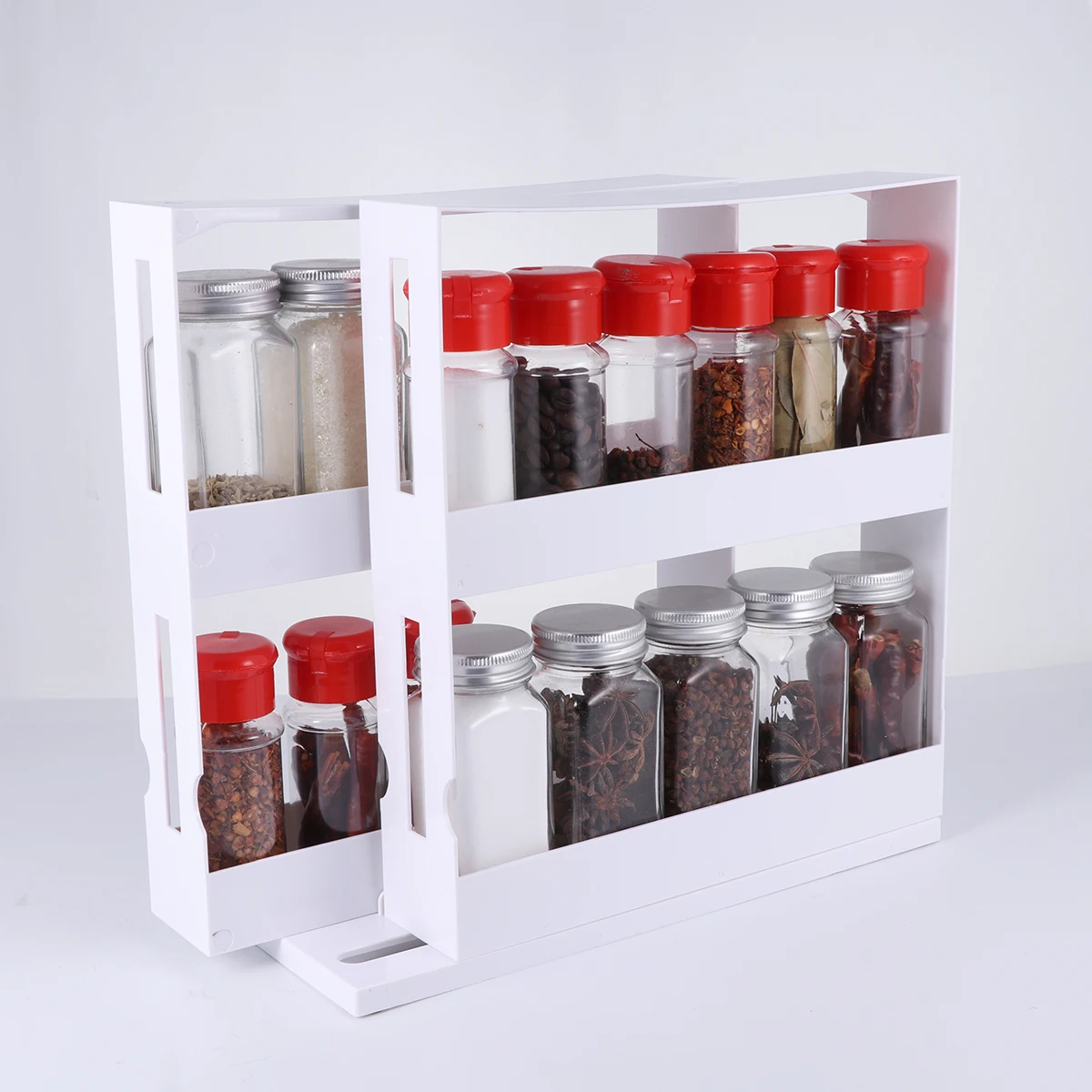 2 Layer Kitchen Storage Slide  – обзор и цена Spice Jar Labels