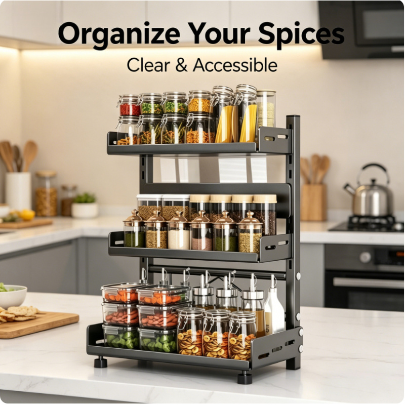 3 Tier Adjustable Metal Spice  – обзор и цена Spice Jar Labels