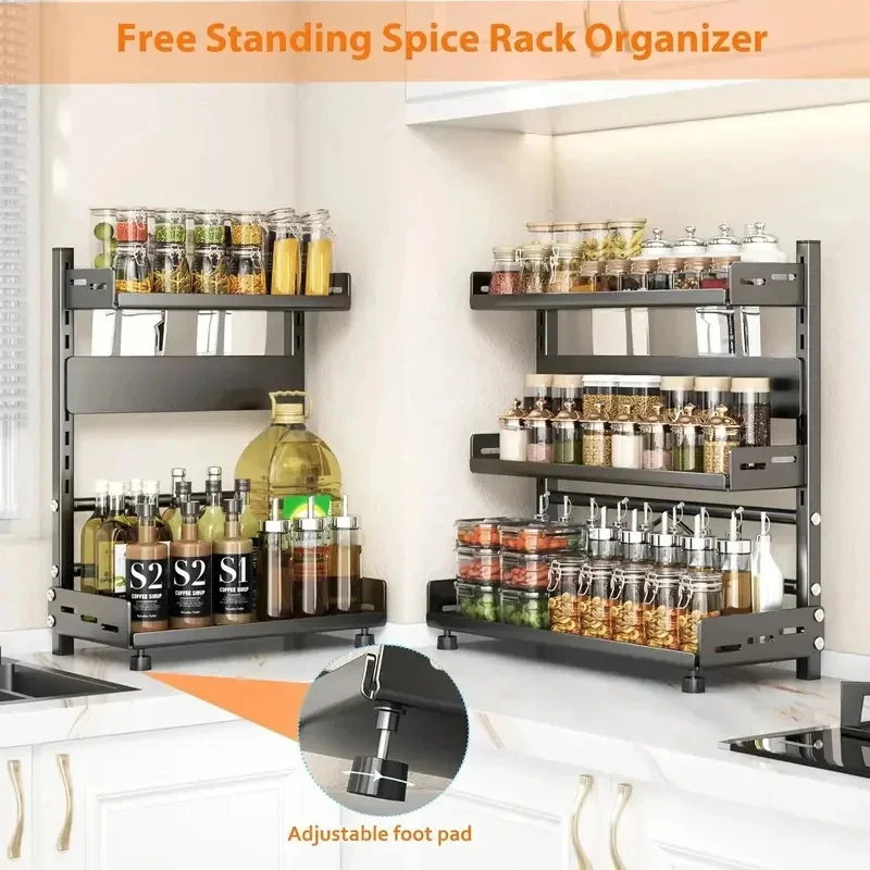 3 Tier Adjustable Metal Spice  – обзор и цена Spice Jar Labels