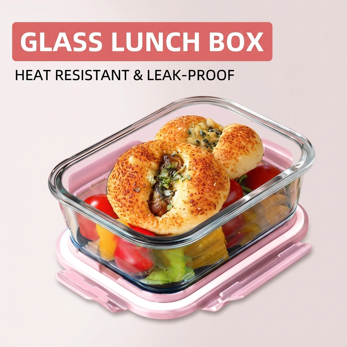 Pink Glass Bento Lunch Box,Com – обзор и цена Meal Prep Lunch