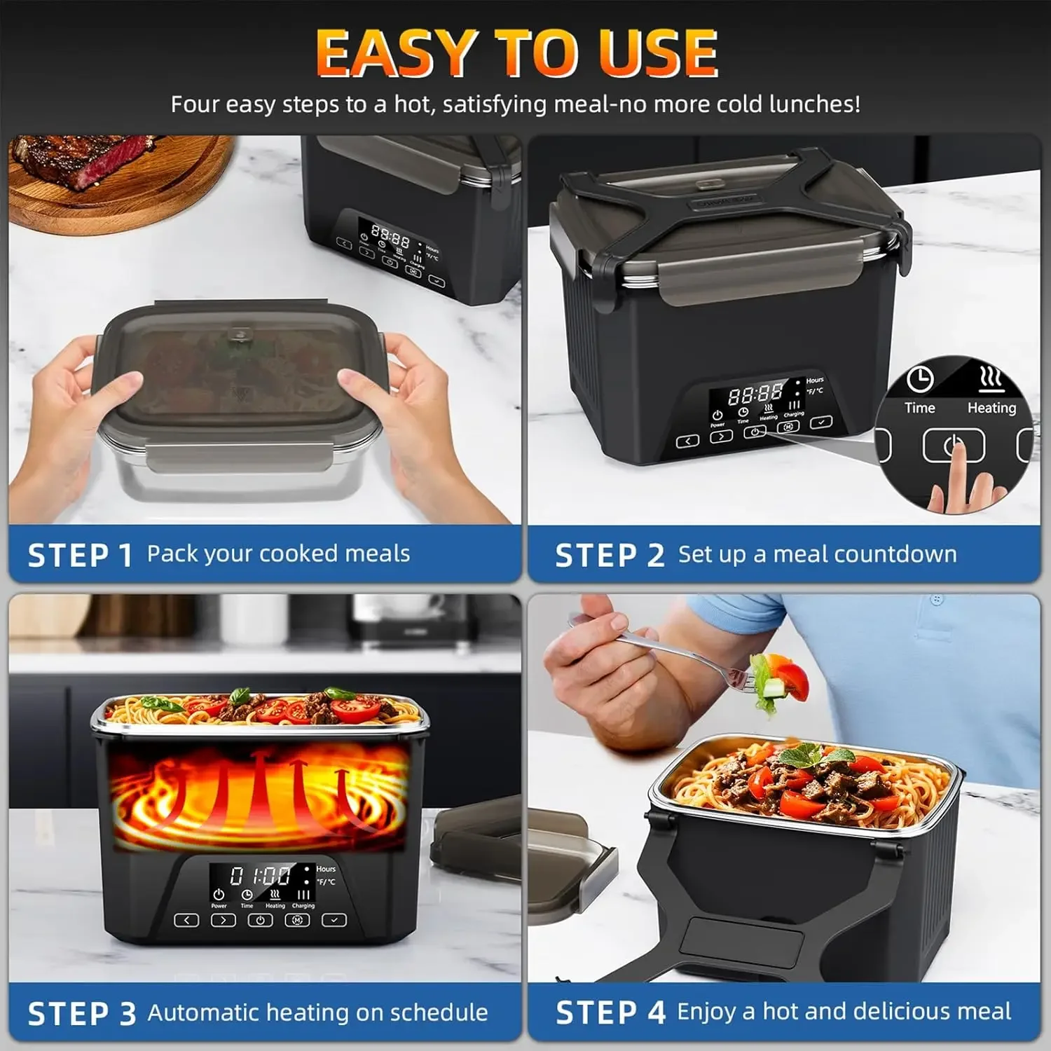 Cordless Electric Lunch Box, 1 – обзор и цена Meal Prep Lunch