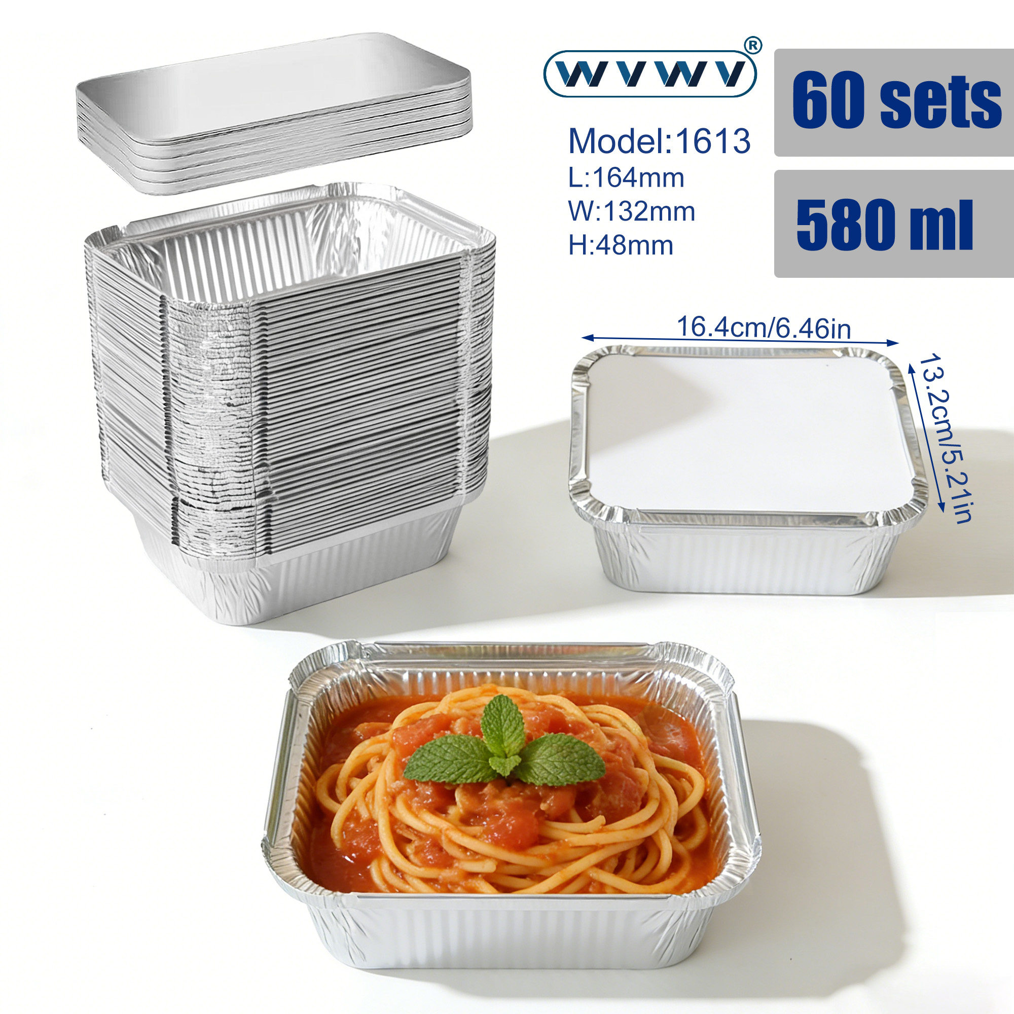 60Pcs 560ml Disposable Aluminu – обзор и цена Meal Prep Restaurant