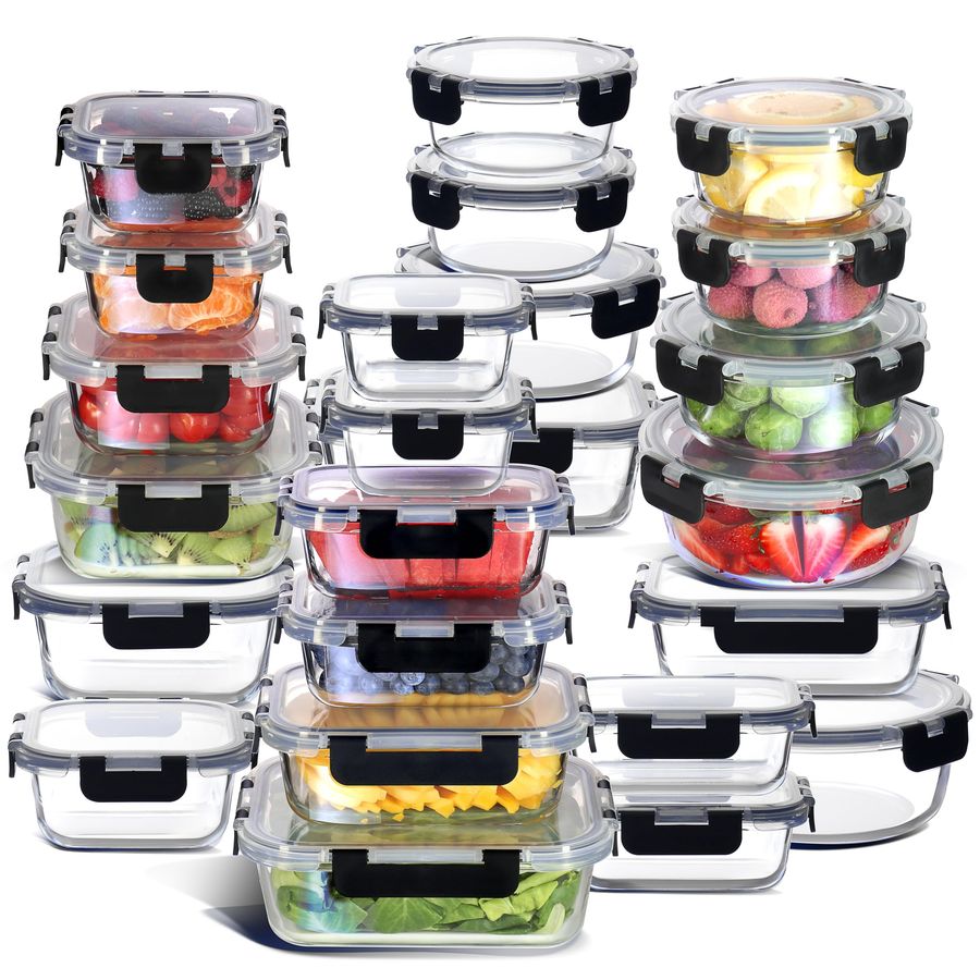 48pc Glass Storage Containers  – обзор и цена Meal Prep Kitchen