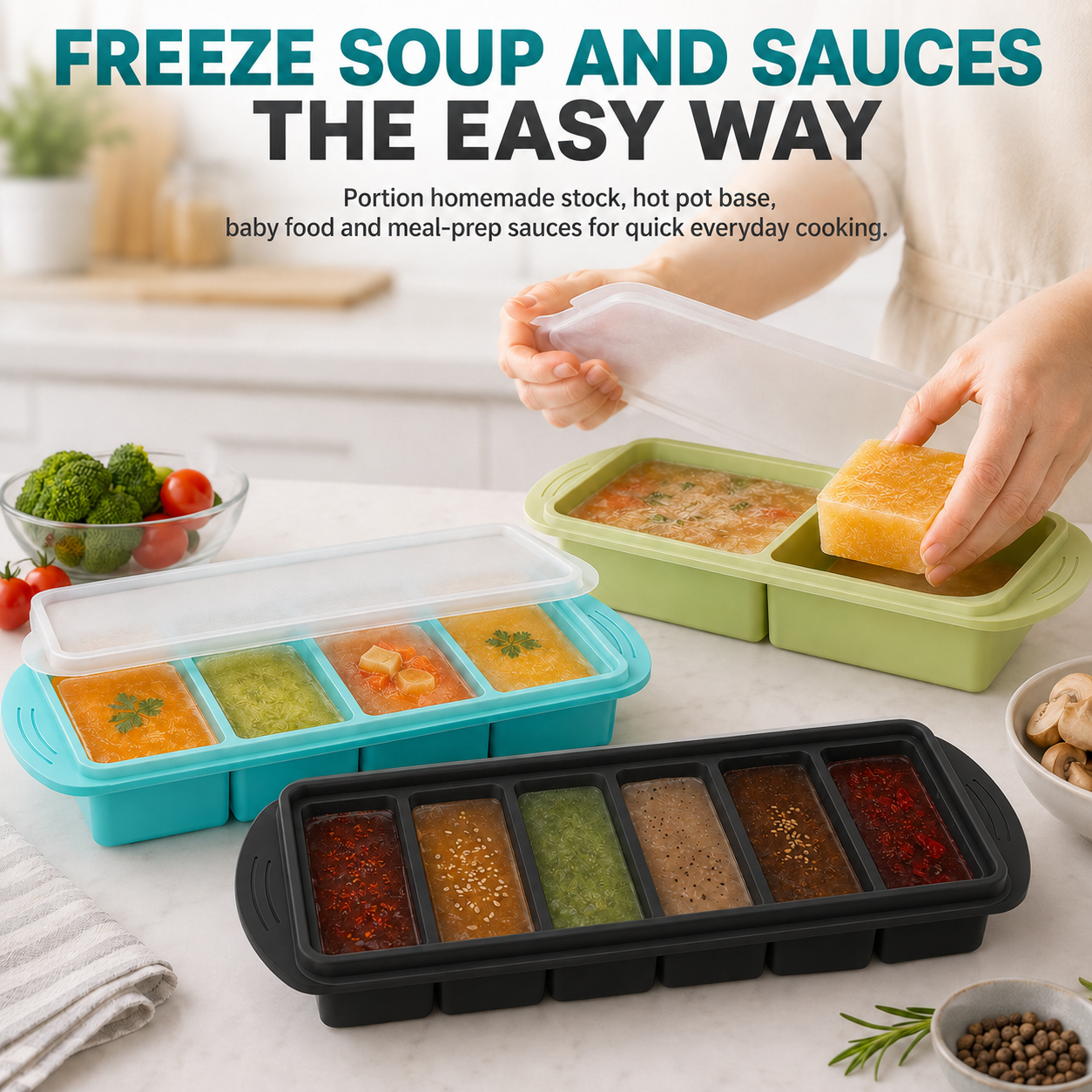 3 Pack Silicone Freezer Trays  – обзор и цена Meal Prep Menu