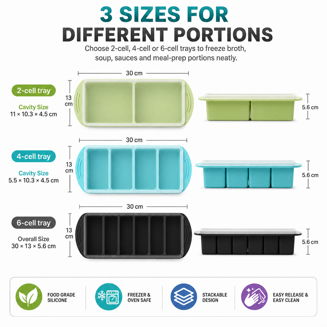3 Pack Silicone Freezer Trays  – обзор и цена Meal Prep Menu