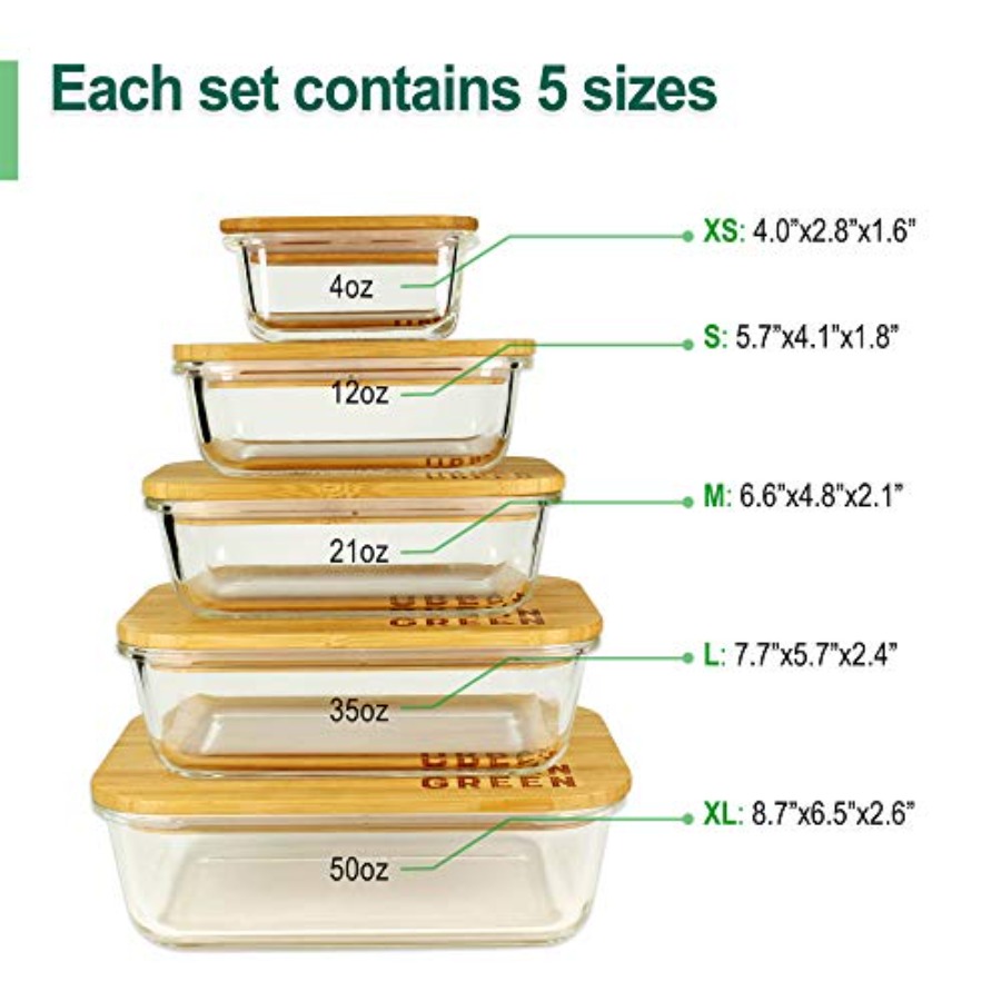 Glass Containers with Bamboo L – обзор и цена Meal Prep Kitchen