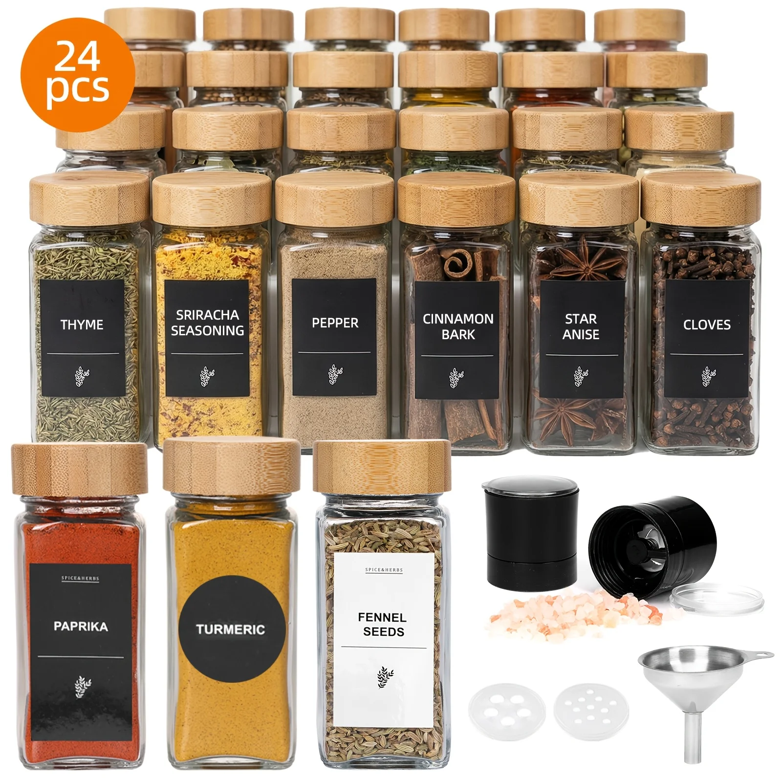 DDHOME 24pcs 4oz Square Spice  – обзор и цена Spice Jar Labels