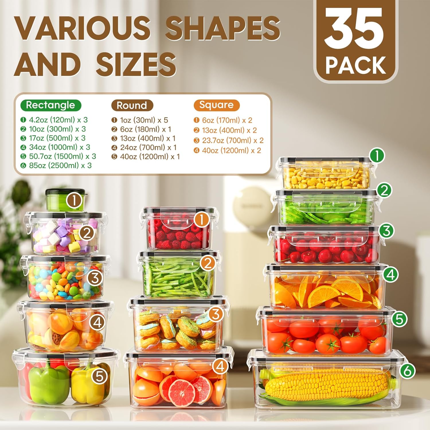 70 Piece Food Storage Containe – обзор и цена Meal Prep Kitchen