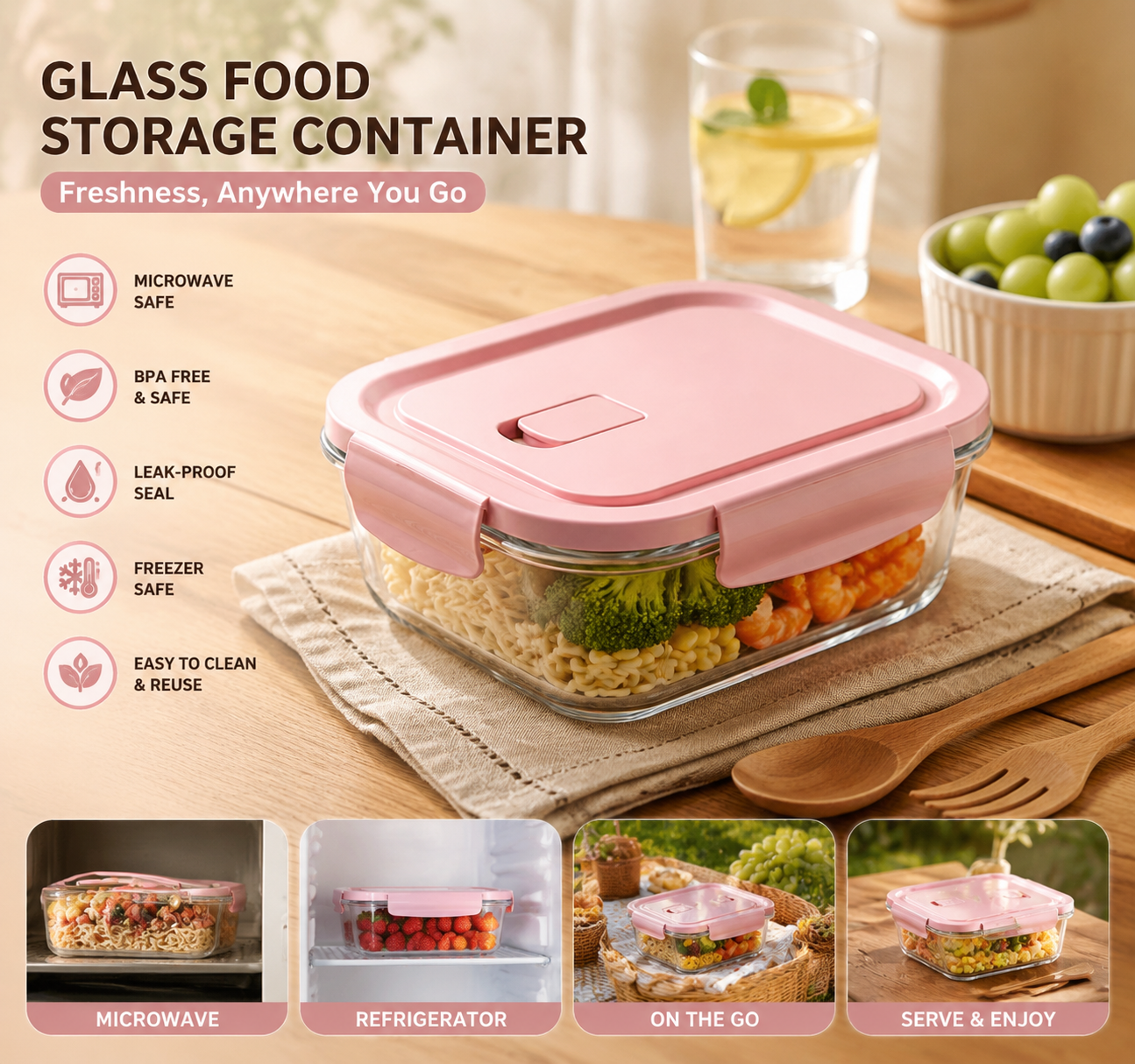 High Borosilicate Glass Food S – обзор и цена Meal Prep Lunch