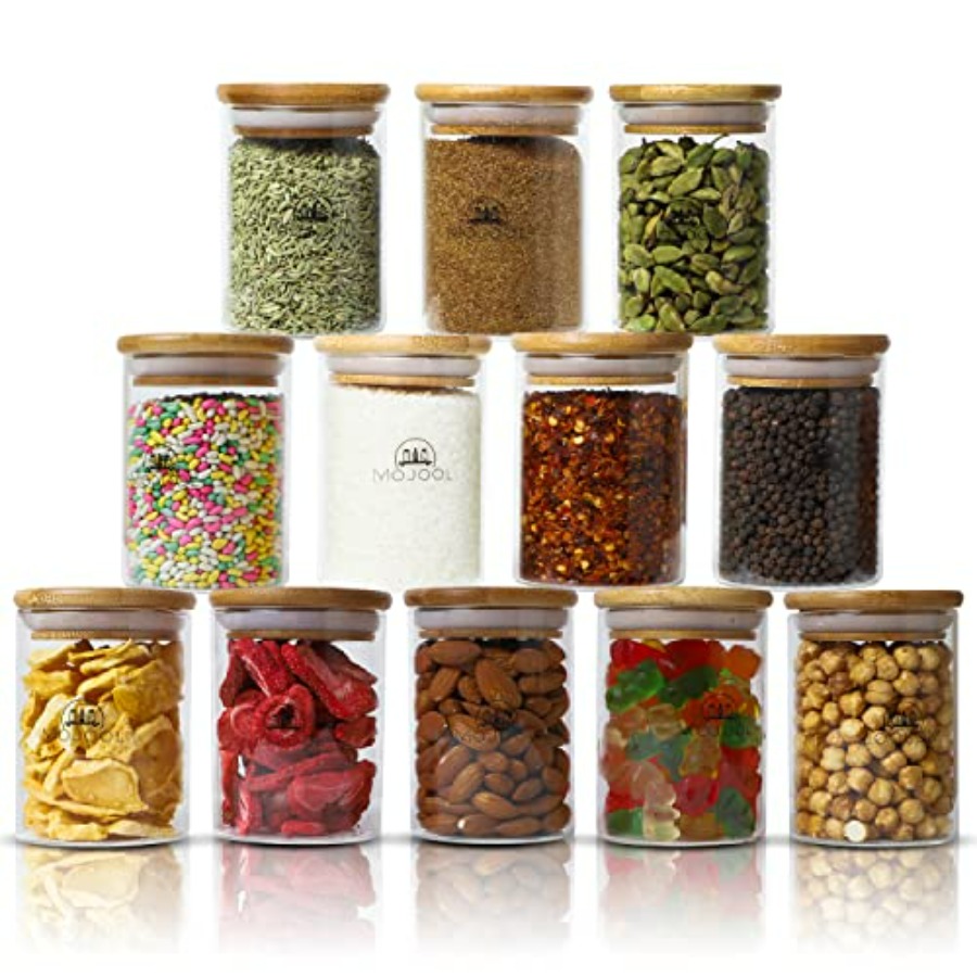 4/12 Pieces Glass Spice Jars w – обзор и цена Spice Jar Labels