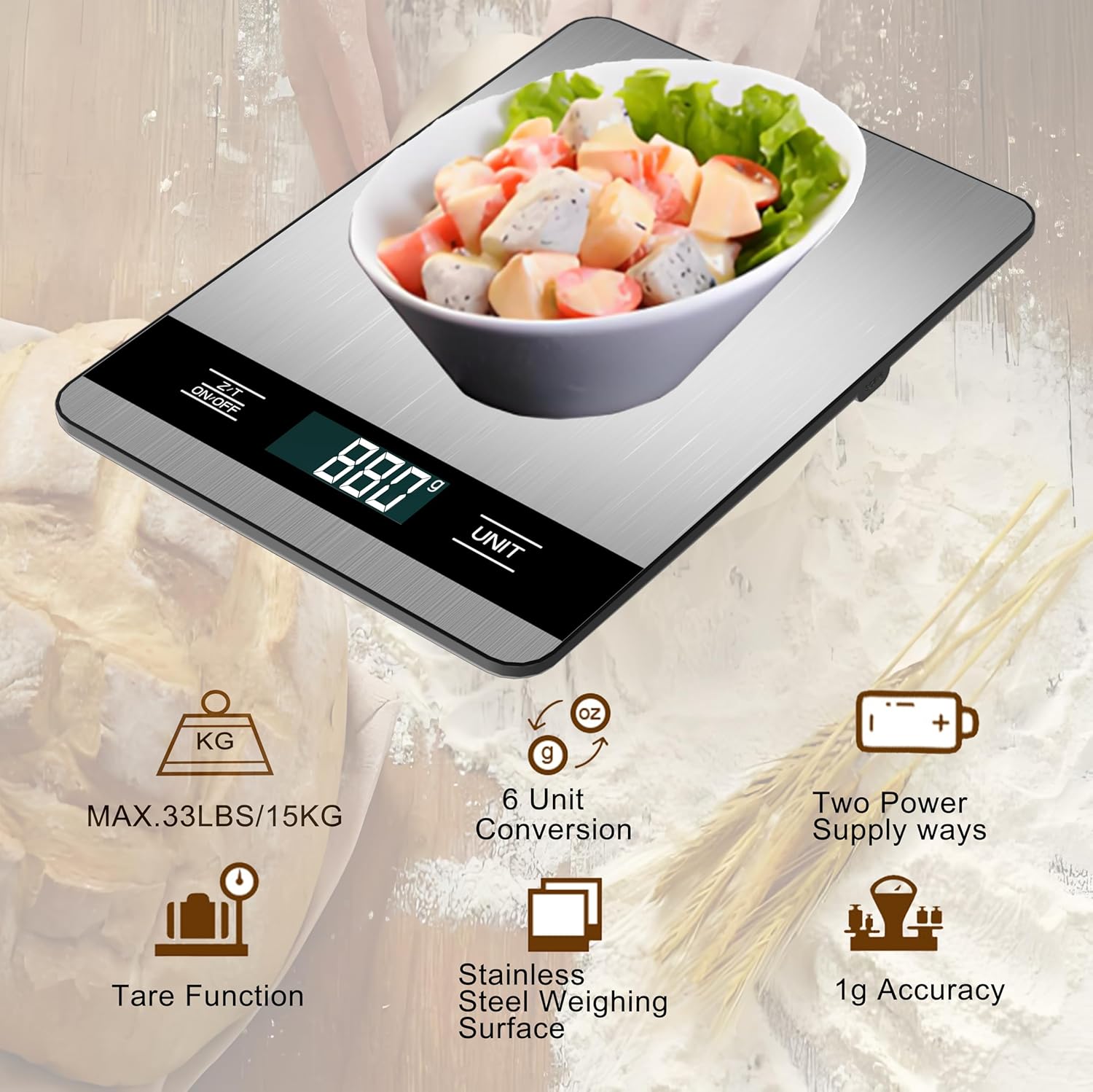 Digital Kitchen Scale 33lb/15k – обзор и цена Meal Prep Kitchen