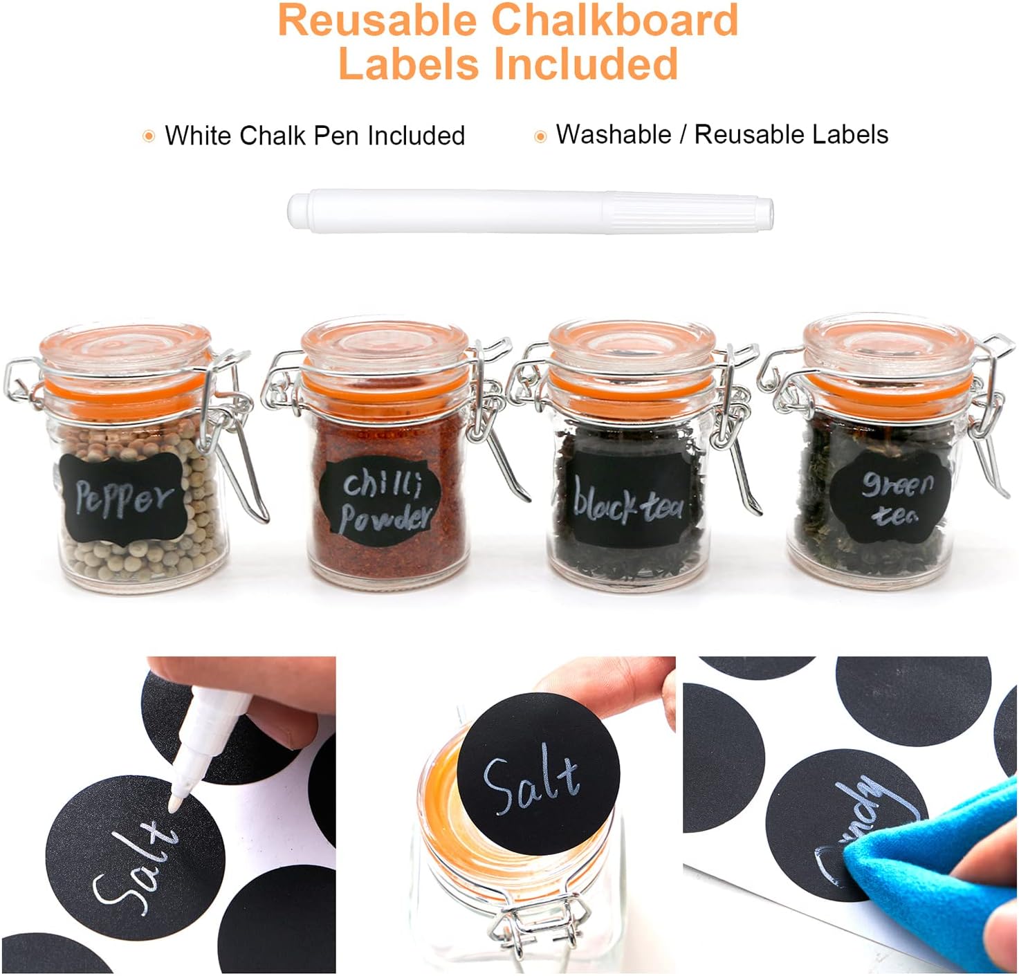 1.7 oz Mini Glass Spice Jars w – обзор и цена Spice Jar Labels